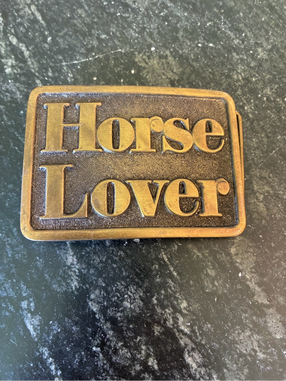 Vintage Brass Belt Buckle Horse Lover 1977 Denver